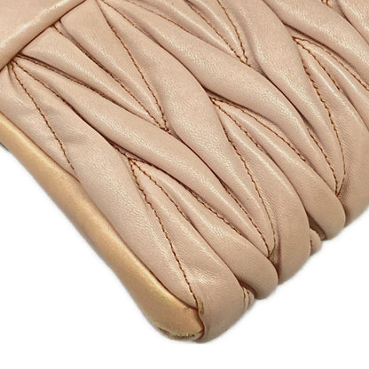 Miu Miu Clutch Matelasse Pink Beige Leather — view 6