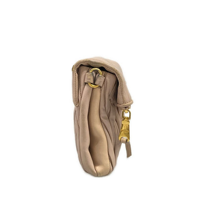 Miu Miu Clutch Matelasse Pink Beige Leather — view 2
