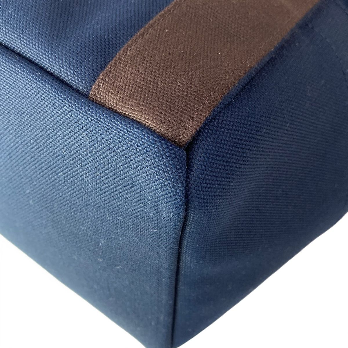 Hermes Sac de Panthere Gourmet Backpack Navy Dark Brown Silver Cotton — view 7
