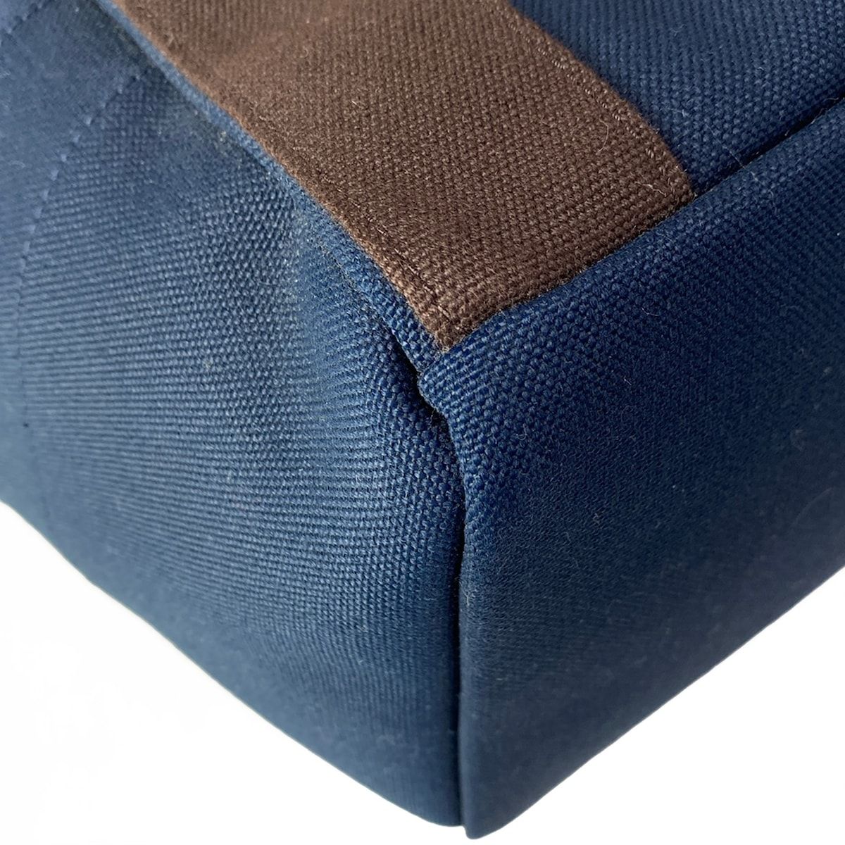Hermes Sac de Panthere Gourmet Backpack Navy Dark Brown Silver Cotton — view 6