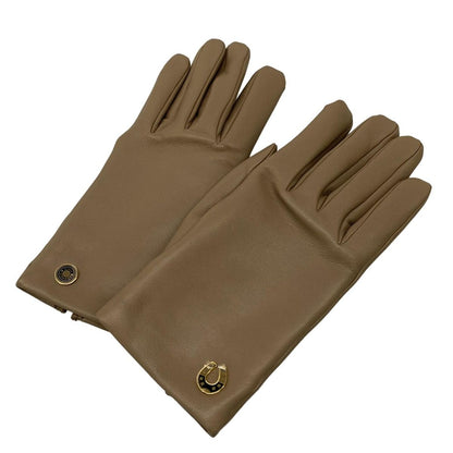 Hermes Gloves 6.5 Jump Etoupe Cashmere Lambskin