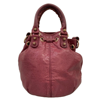 Balenciaga Handbag Giant Mini Pom Bordeaux Leather — view 3