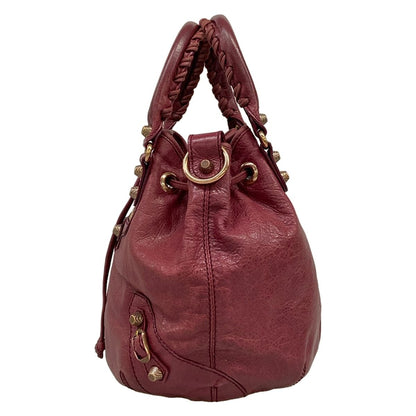 Balenciaga Handbag Giant Mini Pom Bordeaux Leather — view 4