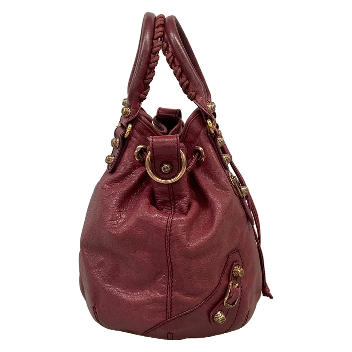 Balenciaga Handbag Giant Mini Pom Bordeaux Leather — view 2