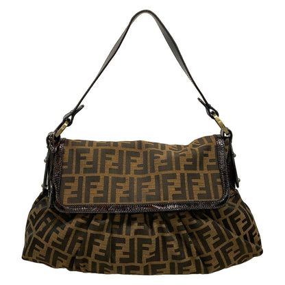 Fendi Shoulder Bag Chef Brown Dark Leather
