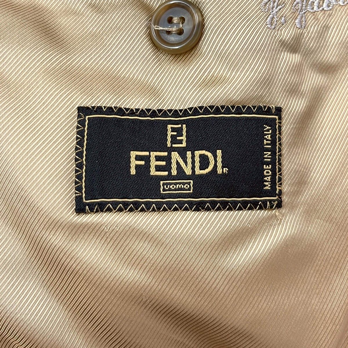 Fendi Coat 48 M Beige Long Sleeve Winter Name Wool — view 3