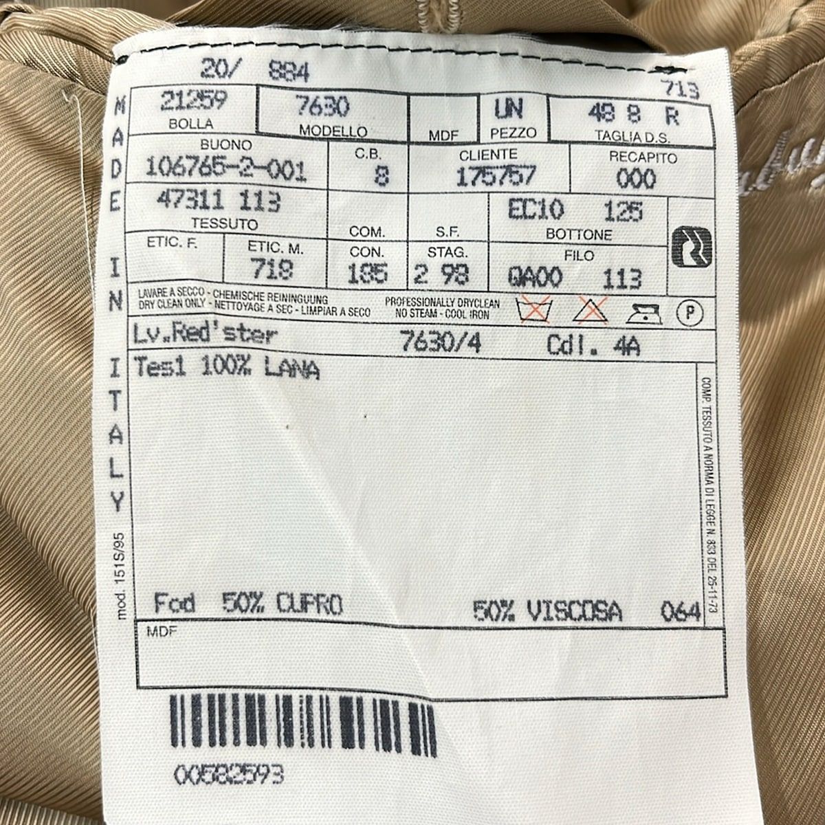 Fendi Coat 48 M Beige Long Sleeve Winter Name Wool — view 4