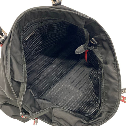 Prada Shoulder Bag Black Red Studded Leather — view 7