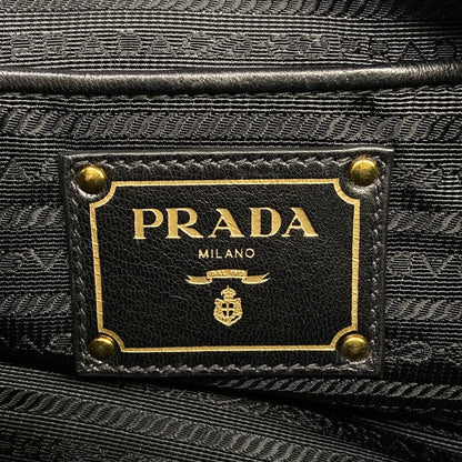 Prada Handbag Gather Bag Black Leather — view 9