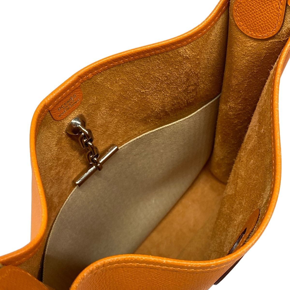 Hermes Shoulder Bag Vespa PM Orange Silver — view 7