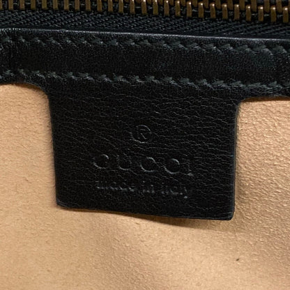 Gucci Shoulder Bag GG Marmont Quilted Small Bag Black Chain Pearl Studs Leather — view 8