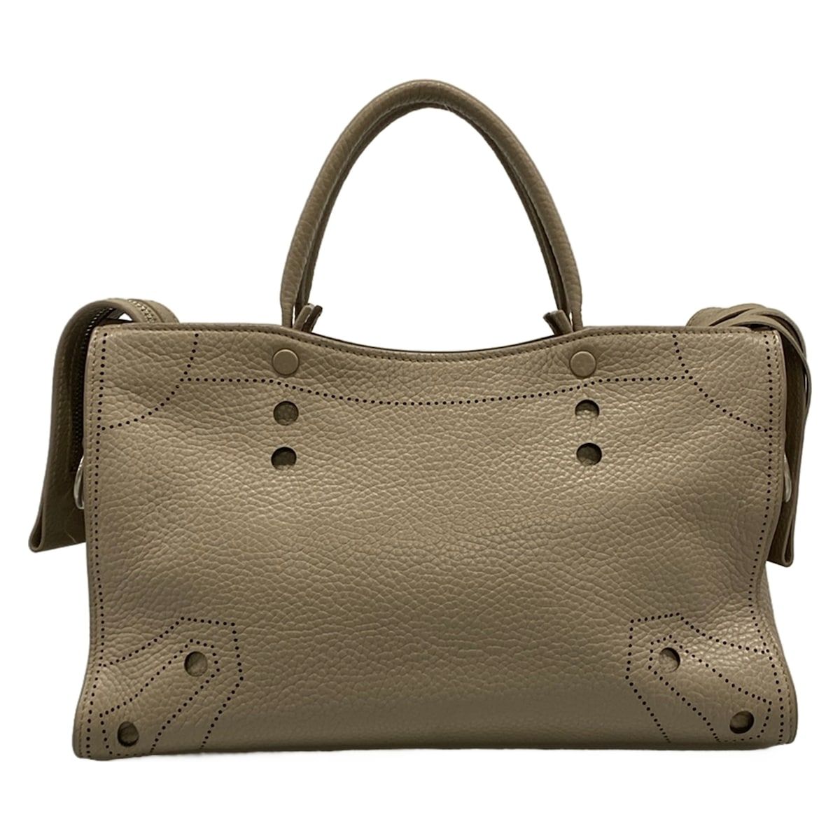 Balenciaga Handbag Black Out City S Gray Beige Leather — view 3