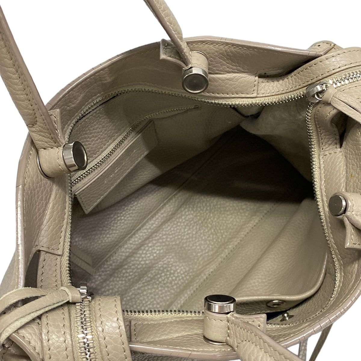Balenciaga Handbag Black Out City S Gray Beige Leather — view 7
