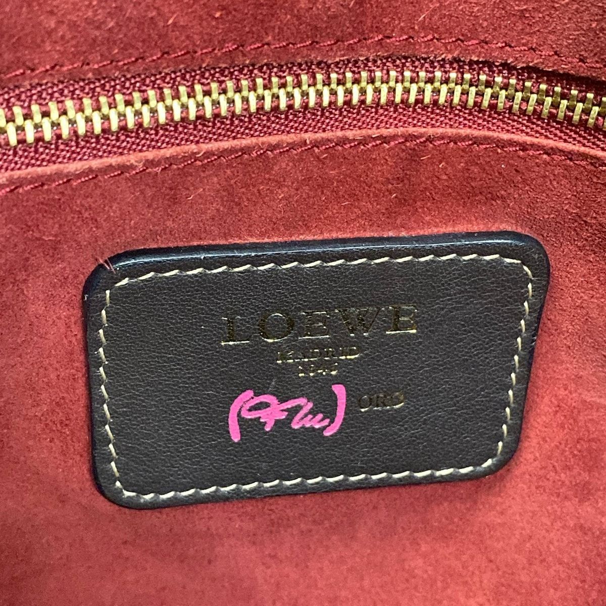 Loewe Shoulder Bag Alamo Oro Beige Dark Brown Pink Oro Leather — view 8