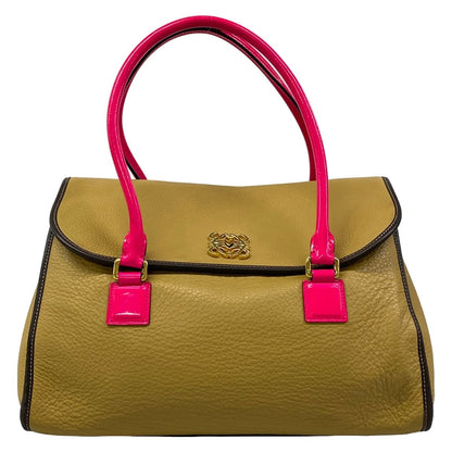 Loewe Shoulder Bag Alamo Oro Beige Dark Brown Pink Oro Leather