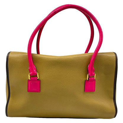 Loewe Shoulder Bag Alamo Oro Beige Dark Brown Pink Oro Leather — view 3