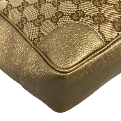 Gucci Handbag GG Pattern Beige Dark Brown Gold Leather — view 6