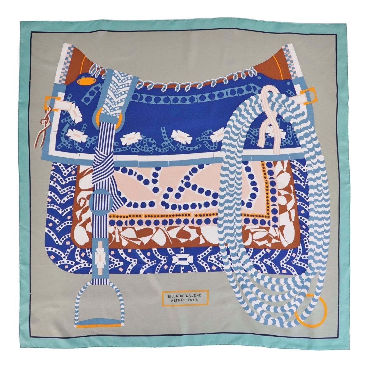 Hermes Scarf Carre 90 Gaucho Saddle Silla
