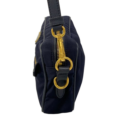 Prada Shoulder Bag Navy Removable Strap Leather — view 4