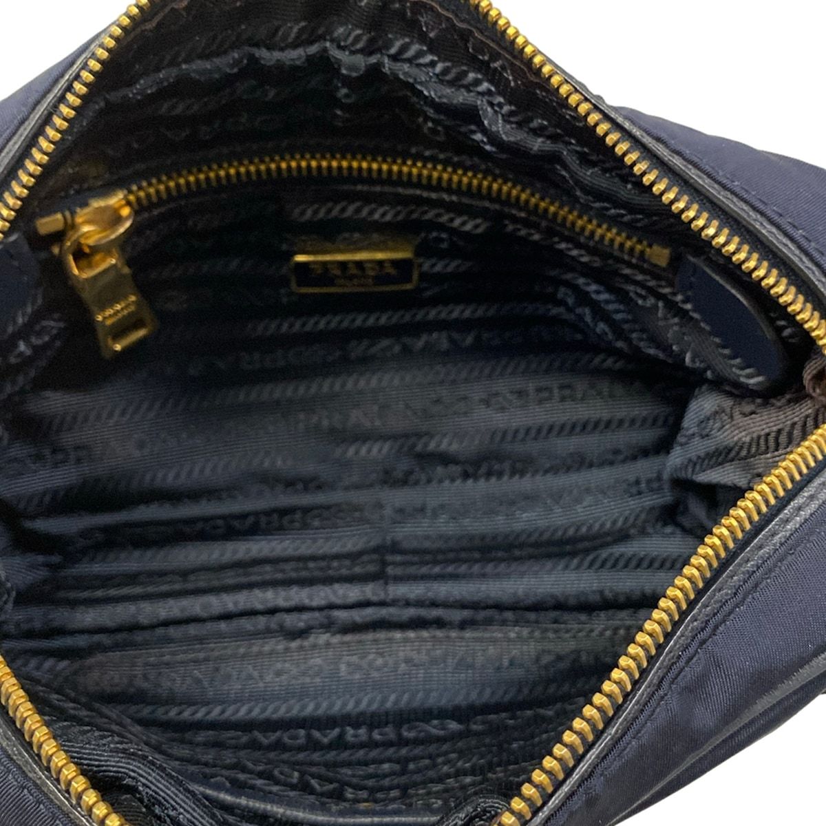 Prada Shoulder Bag Navy Removable Strap Leather — view 7