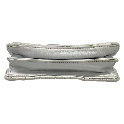 Miu Miu Shoulder Bag Matelasse Light Gray Kiss Lock Strap Removable Leather — view 5