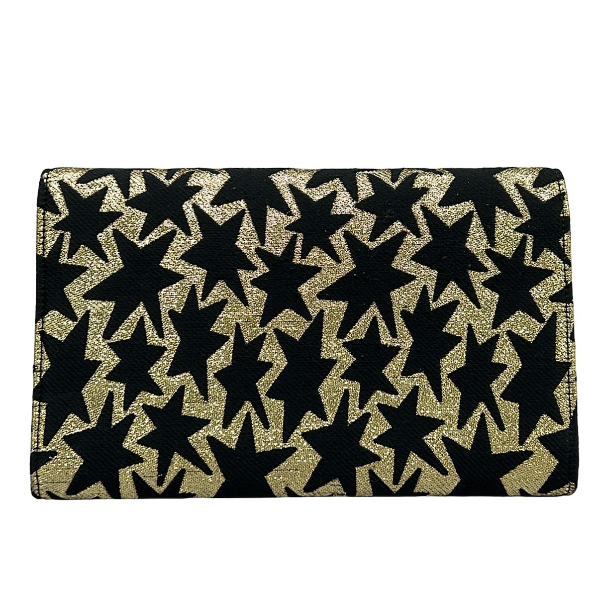 Saint Laurent Paris Wallet Black Gold Chain Strap Removable Star Pattern Leather — view 2