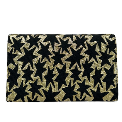 Saint Laurent Paris Wallet Black Gold Chain Strap Removable Star Pattern Leather — view 2