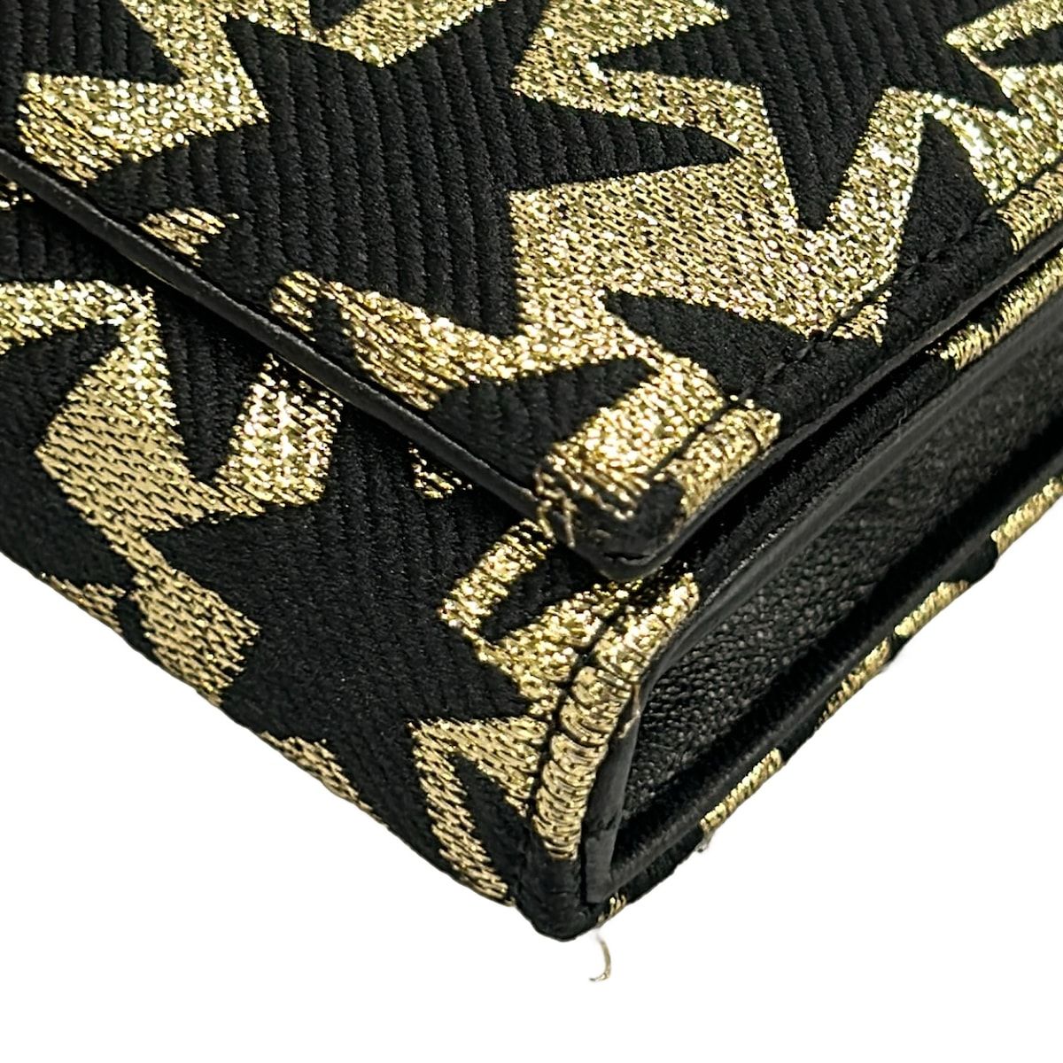 Saint Laurent Paris Wallet Black Gold Chain Strap Removable Star Pattern Leather — view 7