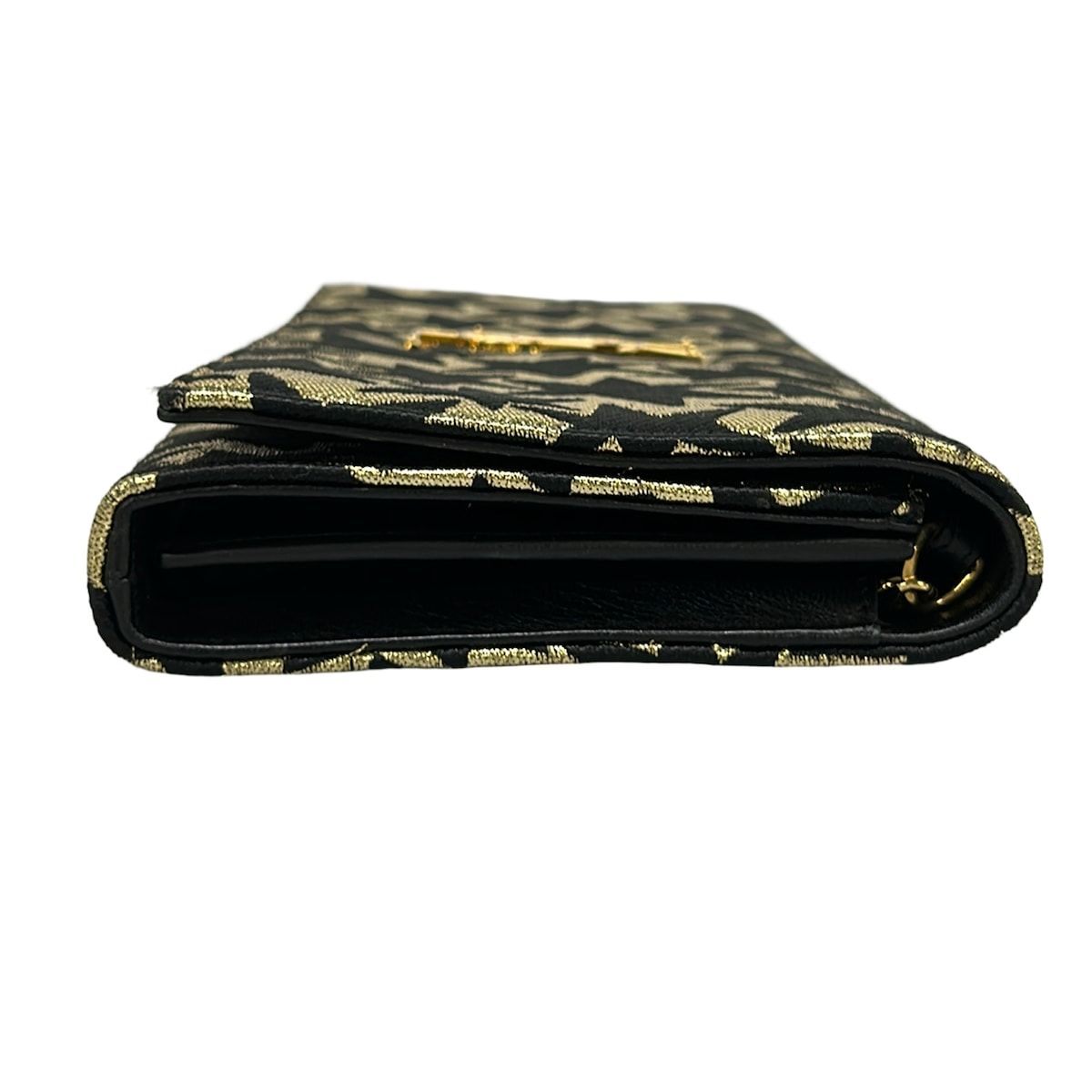 Saint Laurent Paris Wallet Black Gold Chain Strap Removable Star Pattern Leather — view 9