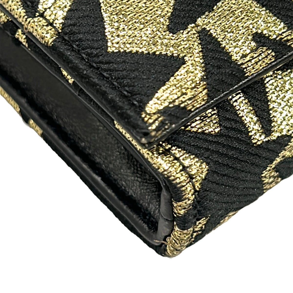 Saint Laurent Paris Wallet Black Gold Chain Strap Removable Star Pattern Leather — view 8