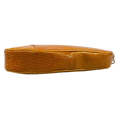 Dior Handbag Saddle Pouch Orange Embossed Leather — view 5