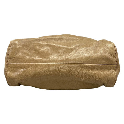 Miu Miu Shoulder Bag Gather Gray Beige Removable Strap Leather — view 5
