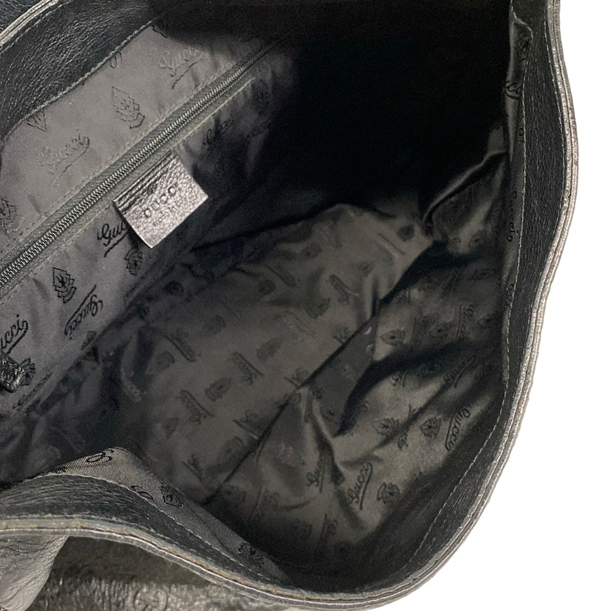 Gucci Shoulder Bag Guccissima Line Black Leather — view 7