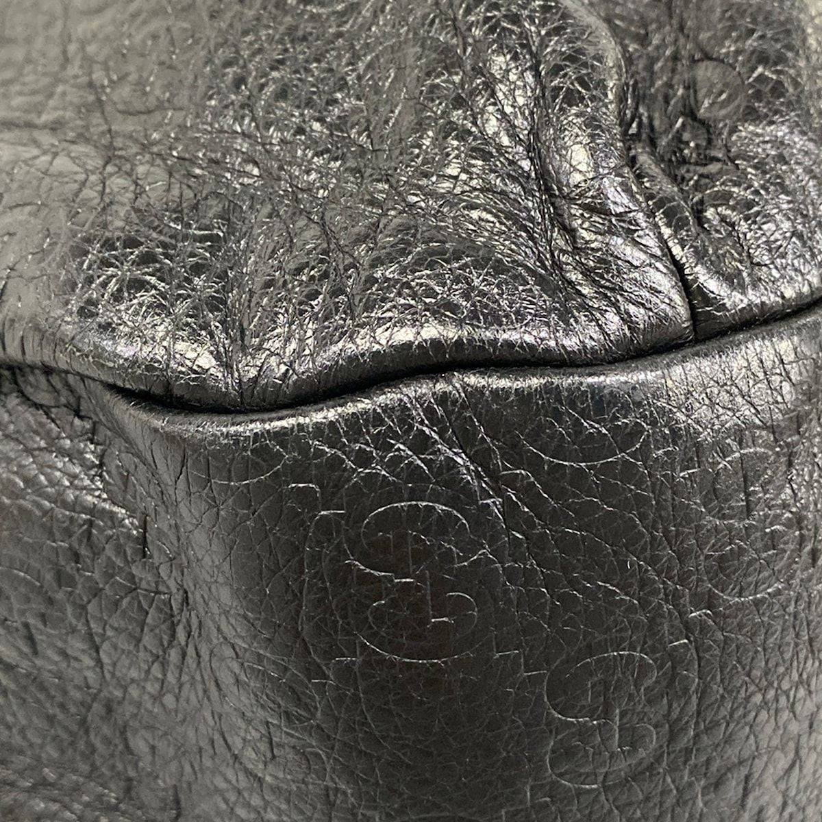 Gucci Shoulder Bag Guccissima Line Black Leather — view 6