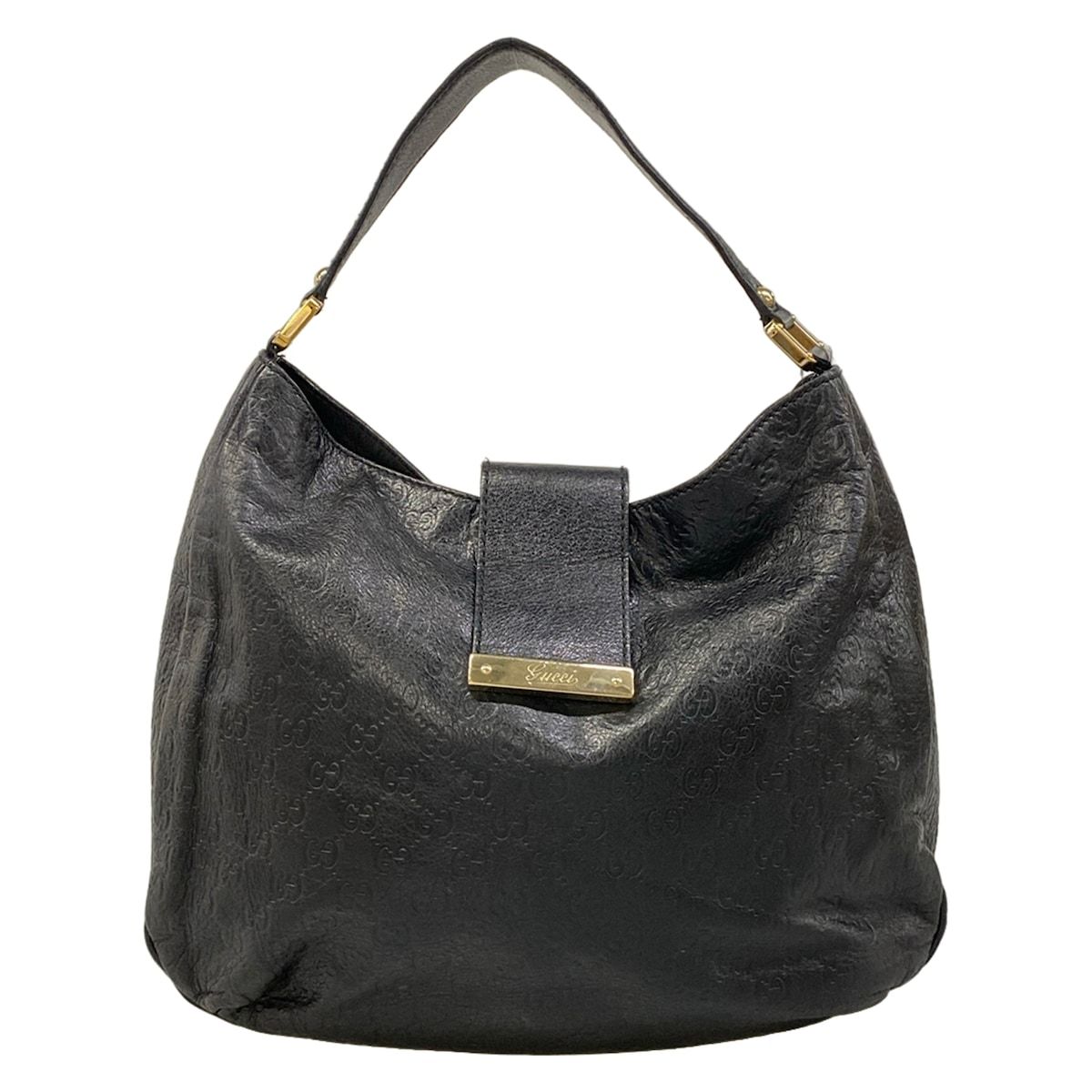 Gucci Shoulder Bag Guccissima Line Black Leather