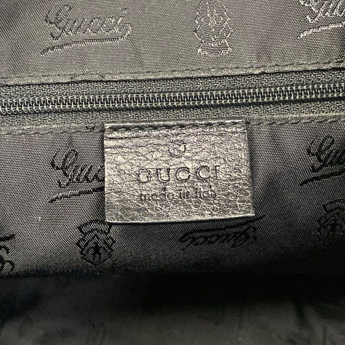 Gucci Shoulder Bag Guccissima Line Black Leather — view 8