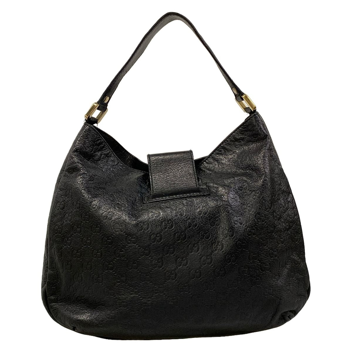 Gucci Shoulder Bag Guccissima Line Black Leather — view 3