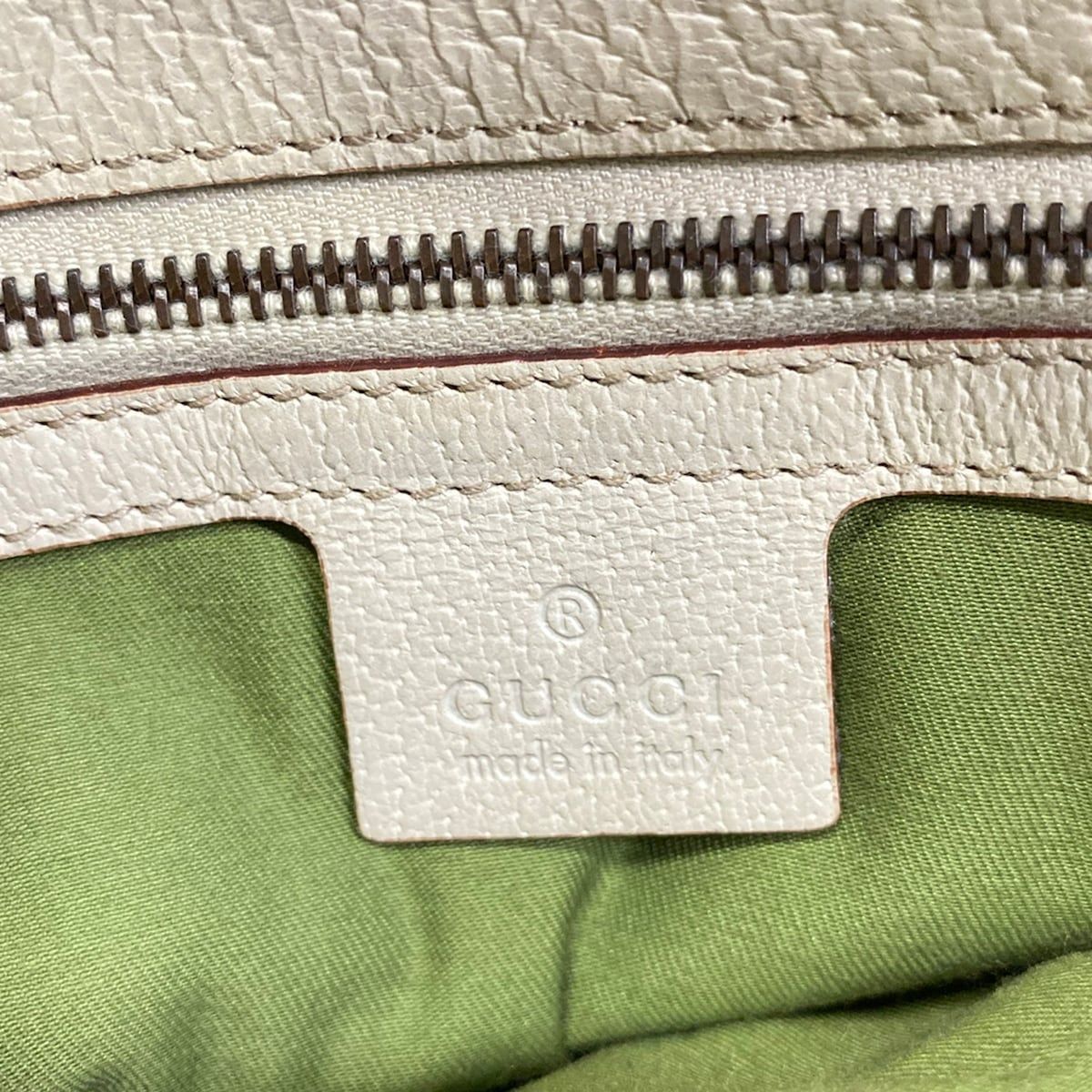 Gucci Shoulder Bag Horsebit GG Pattern Beige Dark Brown Studs Leather — view 8