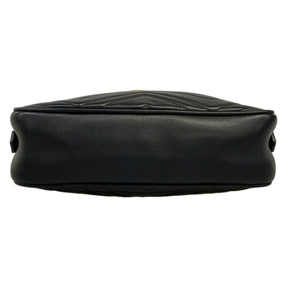 Gucci Shoulder Bag GG Marmont Black Chain Leather — view 5