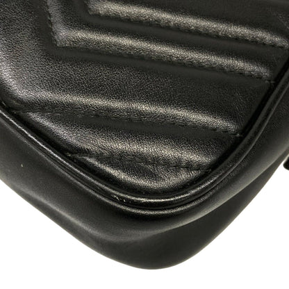 Gucci Shoulder Bag GG Marmont Black Chain Leather — view 6