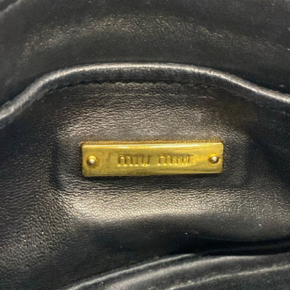 Miu Miu Shoulder Bag Matelasse Black Detachable Strap Chain Leather — view 9