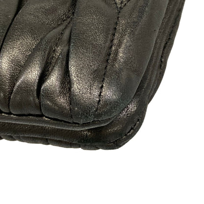 Miu Miu Shoulder Bag Matelasse Black Detachable Strap Chain Leather — view 6