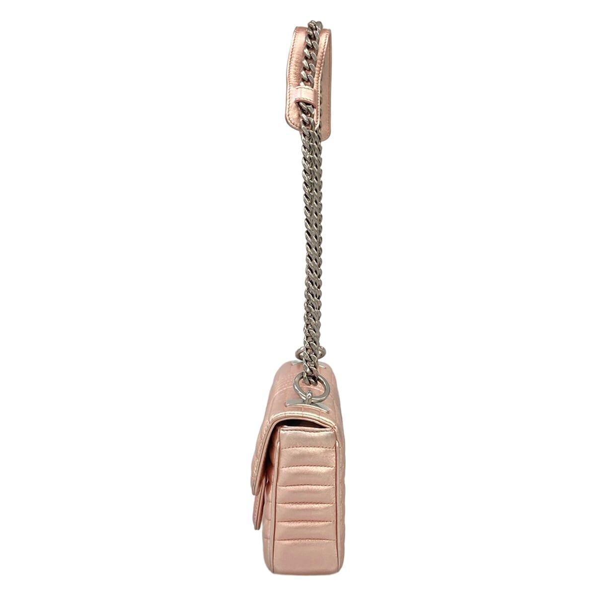 Prada Shoulder Bag Diagram Leather Small Pink Gold Chain — view 4