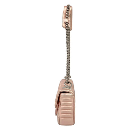 Prada Shoulder Bag Diagram Leather Small Pink Gold Chain — view 4