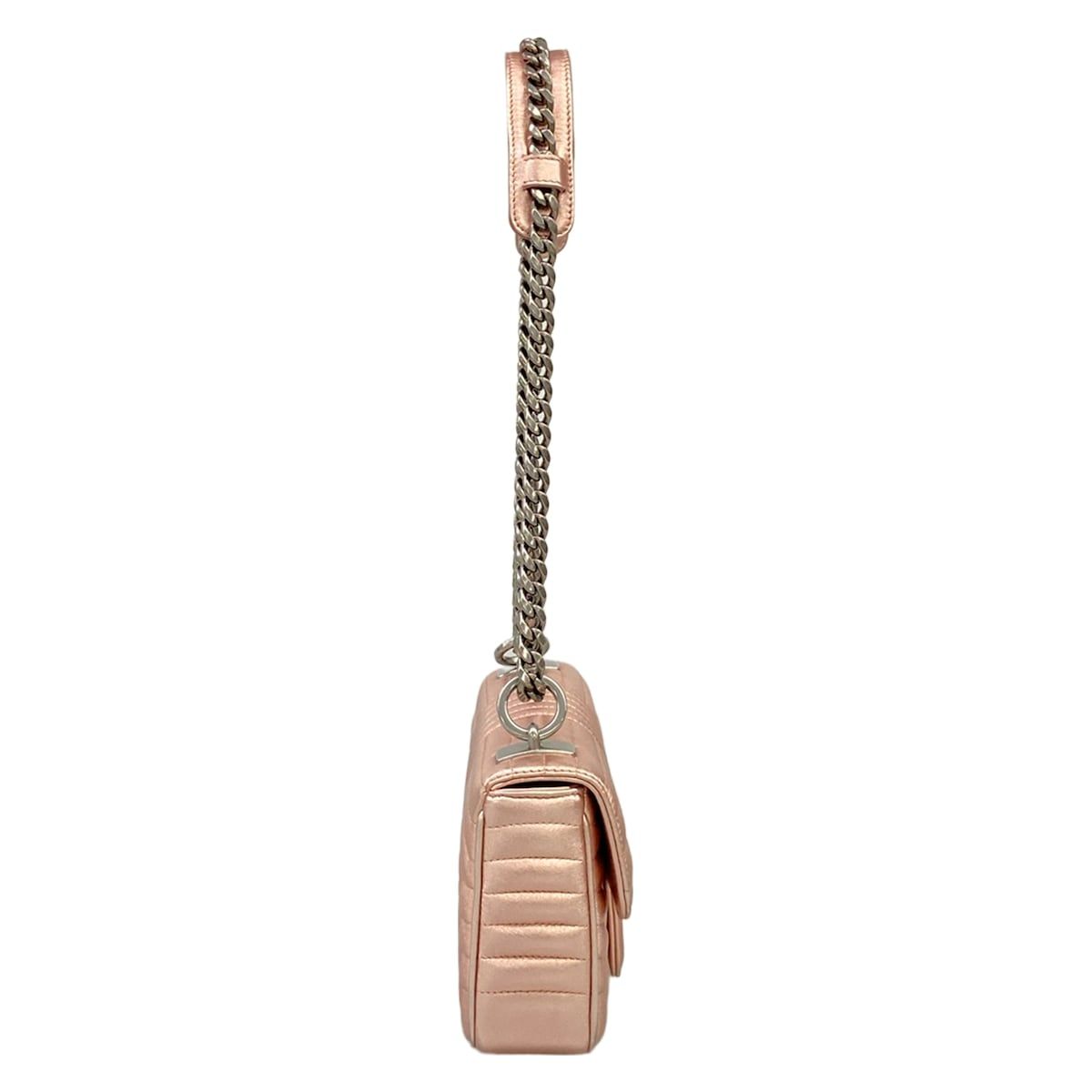 Prada Shoulder Bag Diagram Leather Small Pink Gold Chain — view 2