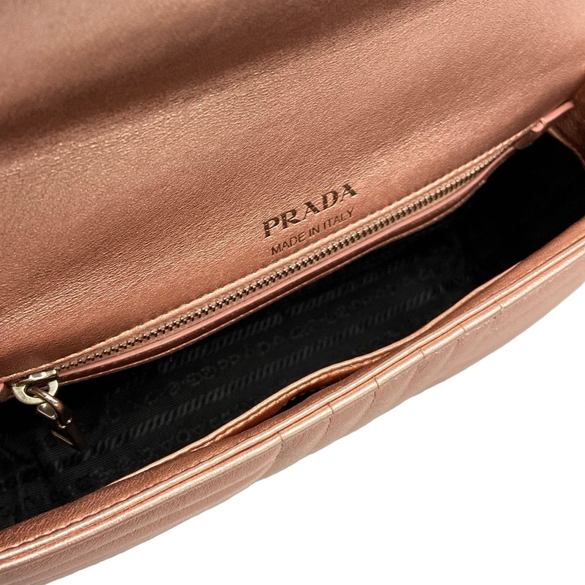 Prada Shoulder Bag Diagram Leather Small Pink Gold Chain — view 7