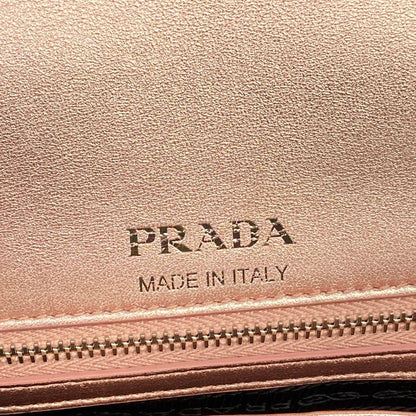 Prada Shoulder Bag Diagram Leather Small Pink Gold Chain — view 9