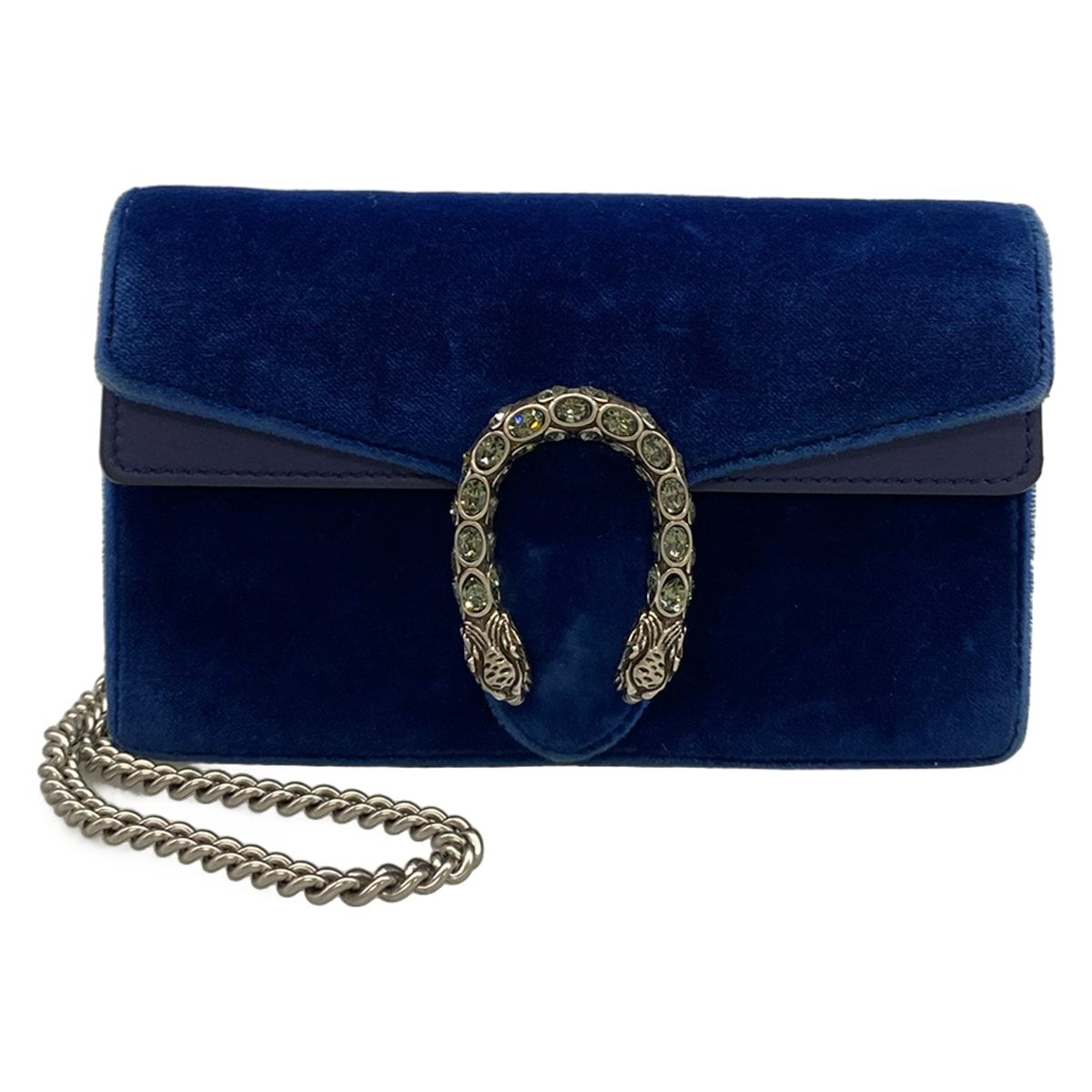 Gucci Shoulder Bag Dionysus Blue Chain Bijuu Leather