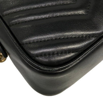 Gucci Shoulder Bag GG Marmont Black Chain Leather — view 6