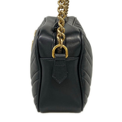 Gucci Shoulder Bag GG Marmont Black Chain Leather — view 4